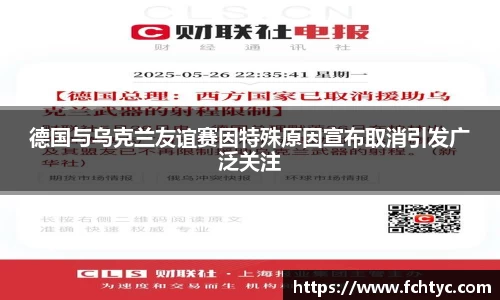 德国与乌克兰友谊赛因特殊原因宣布取消引发广泛关注